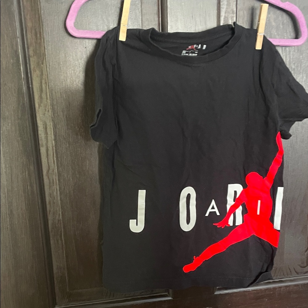 Jordan Kids Black Tee with Red Graphic